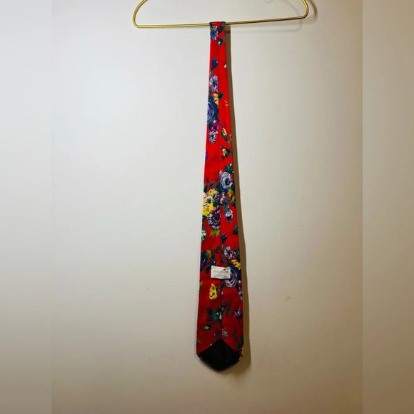 Liz Claiborne Floral Tie  Red Multicolor - Picture 5 of 10